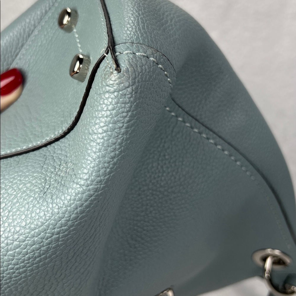 Coach 2019 Light Blue Shoulder Bag with Floral Scarf - Picture 7 of 15
